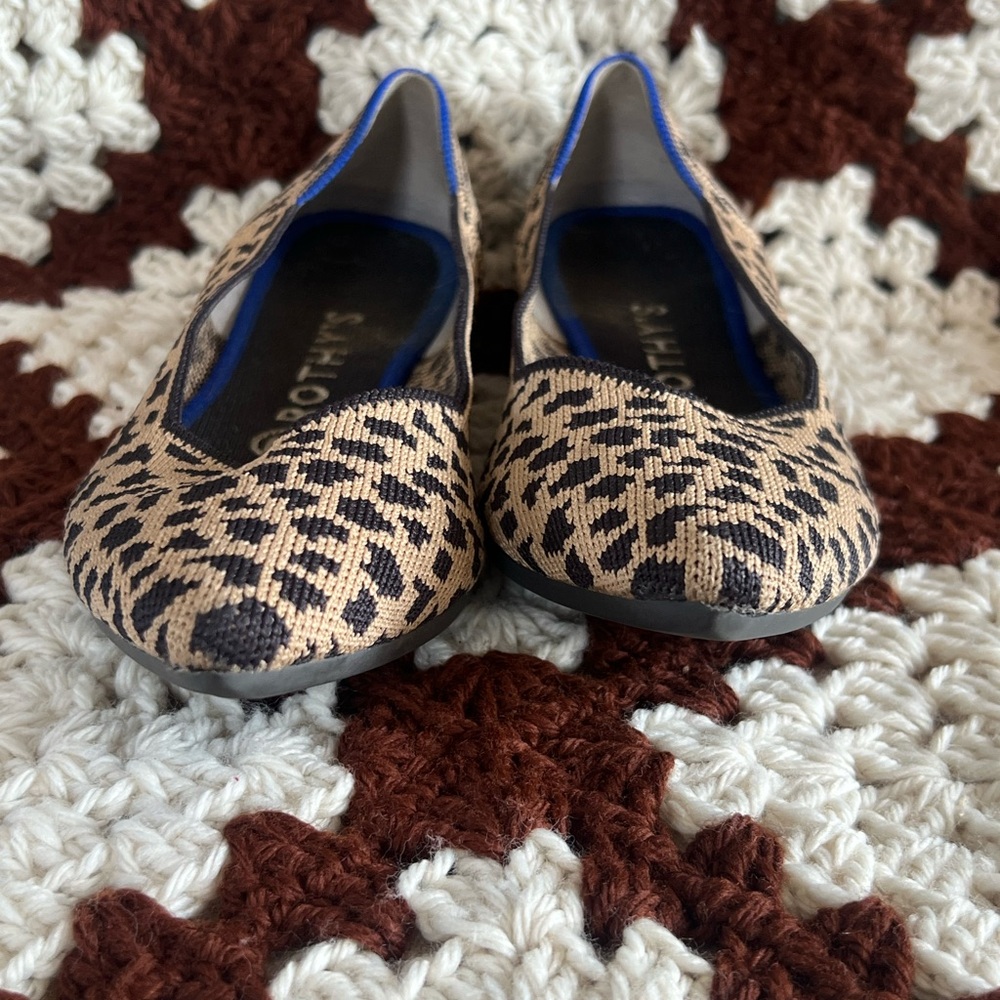 Leopard Pointy Toe Rothys Flats - Picture 2 of 5